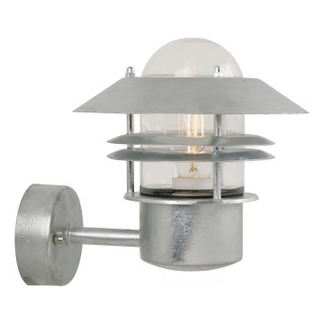 Nordlux - Iluminação de parede exterior BLOKHUS 1xE27/60W/230V IP54 prateado
