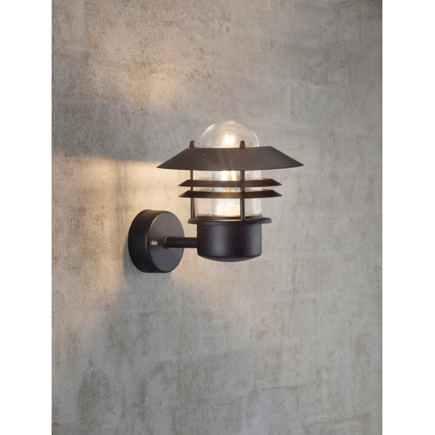 Nordlux - Iluminação de parede exterior BLOKHUS 1xE27/60W/230V IP54 preto