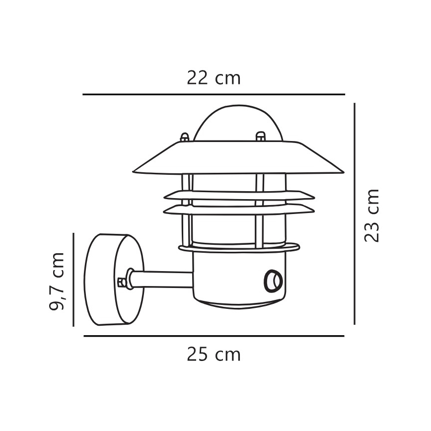 Nordlux - Iluminação de parede exterior com sensor BLOKHUS 1xE27/60W/230V IP54