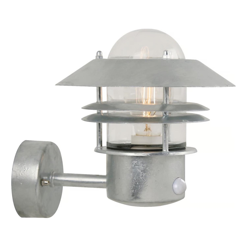 Nordlux - Iluminação de parede exterior com sensor BLOKHUS 1xE27/60W/230V IP54