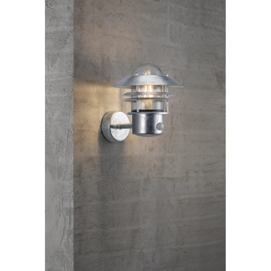 Nordlux - Iluminação de parede exterior com sensor BLOKHUS 1xE27/60W/230V IP54