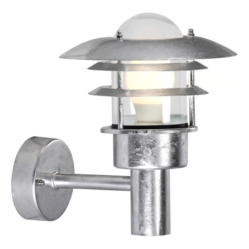 Nordlux - Iluminação de parede exterior LONSTRUP 1xE27/60W/230V IP44 prateado