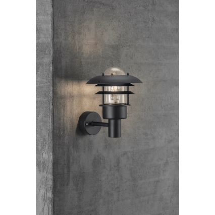 Nordlux - Iluminação de parede exterior LONSTRUP 1xE27/60W/230V IP44 preto