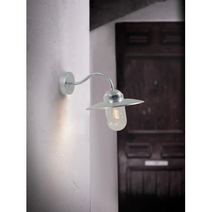 Nordlux - Iluminação de parede exterior LUXEMBOURG 1xE27/60W/230V IP54 prateado