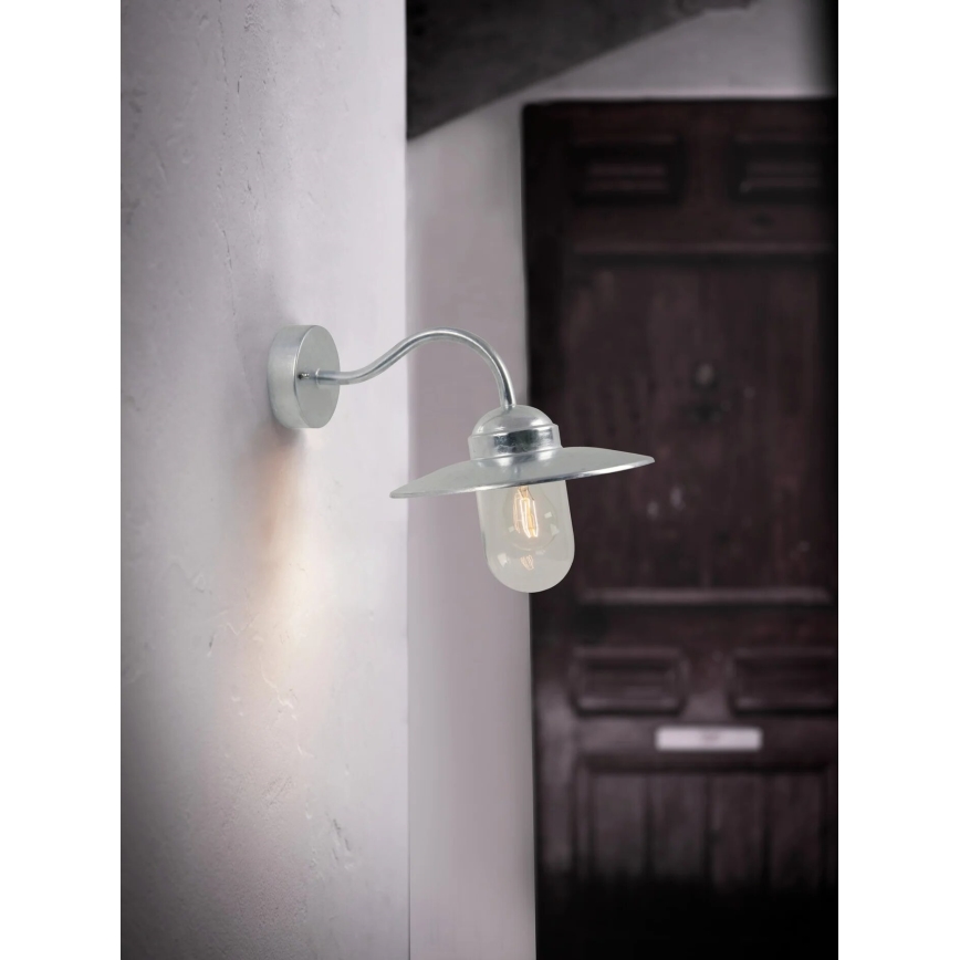 Nordlux - Iluminação de parede exterior LUXEMBOURG 1xE27/60W/230V IP54 prateado