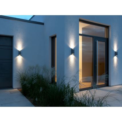 Nordlux - Iluminação de parede exterior NICO 2xGU10/25W/230V IP54 antracite