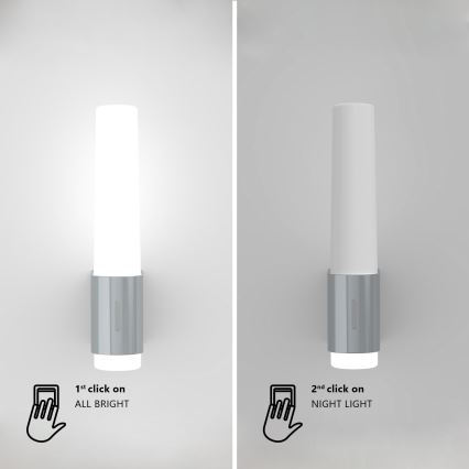 Nordlux - Iluminação de parede LED com regulação para casa de banho HELVA LED/6,8W/230V IP44 CRI 90 cromado brilhante