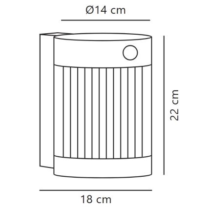 Nordlux - Iluminação solar de parede LED com sensor COUPAR LED/3,2W/5V 3000K IP44