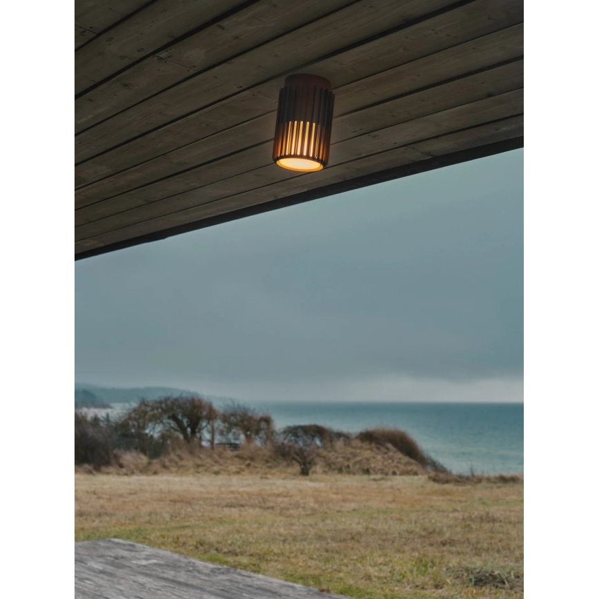Nordlux - Iluminação de teto exterior ALUDRA 1xE27/15W/230V castanho