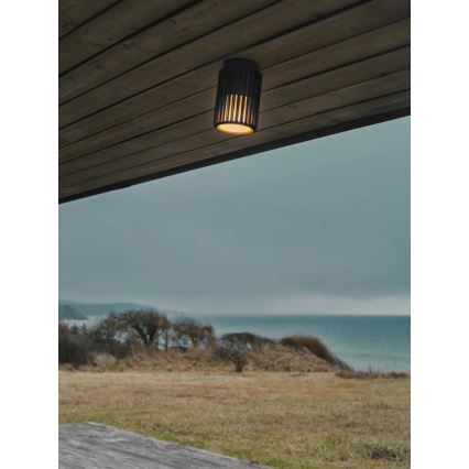 Nordlux - Iluminação de teto exterior ALUDRA 1xE27/15W/230V diâmetro 12,4 cm preto