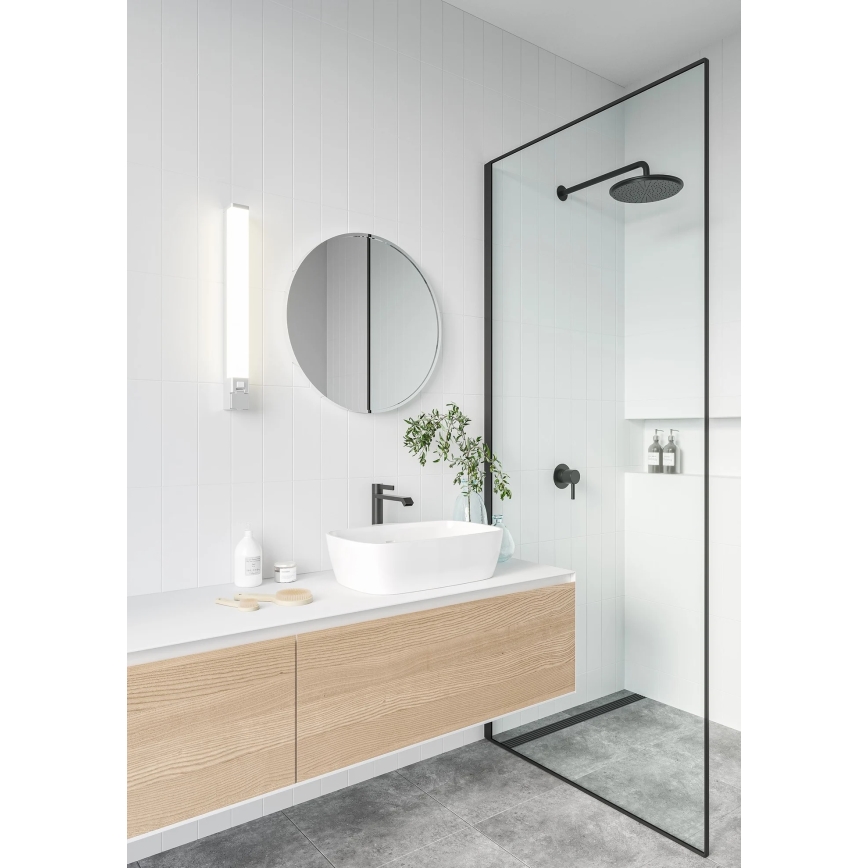 Nordlux - Iluminação LED para espelho de casa de banho com tomada integrada SJAVER LED/15W/230V IP44 60 cm branca