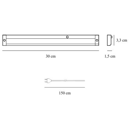 Nordlux - Iluminação para armário de cozinha LED PRESTON LED/4W/230V 3000/4000K 30 cm