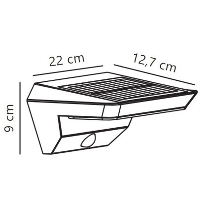 Nordlux - Iluminação solar de parede LED com sensor AGENA LED/5W/3,7V IP44