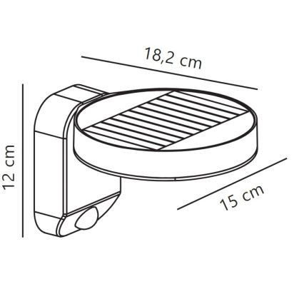 Nordlux - Iluminação solar de parede LED com sensor RICA LED/5W/3,7V IP44 redondo