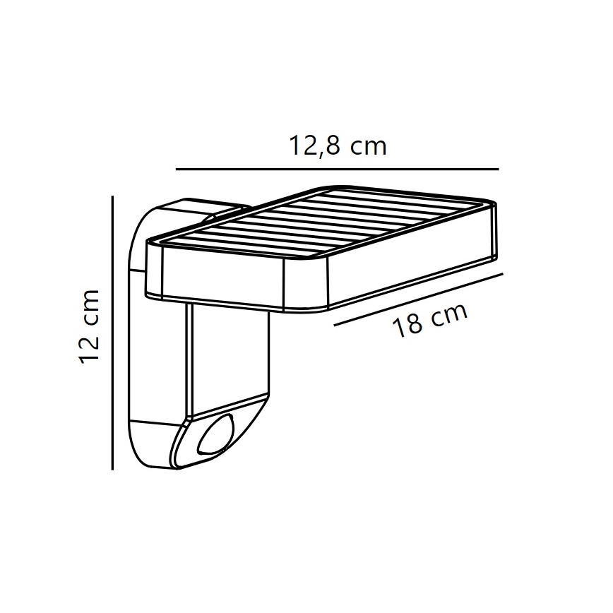Nordlux - Iluminação solar de parede LED com sensor RICA LED/5W/3,7V IP44 2200 mAh angular