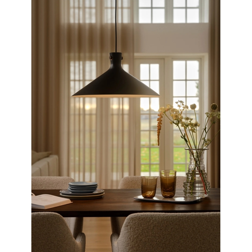 Nordlux - Luminária pendente com cabo DORINA 1xE27/60W/230V preta