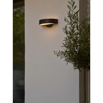 Nordlux - Luminária de parede solar LED com sensor MONAY LED/5W/5V 3000K IP44 2000 mAh preta