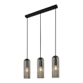 Nordlux - Lustre suspenso com cabo MIELLA 3xE27/25W/230V preto/fumado