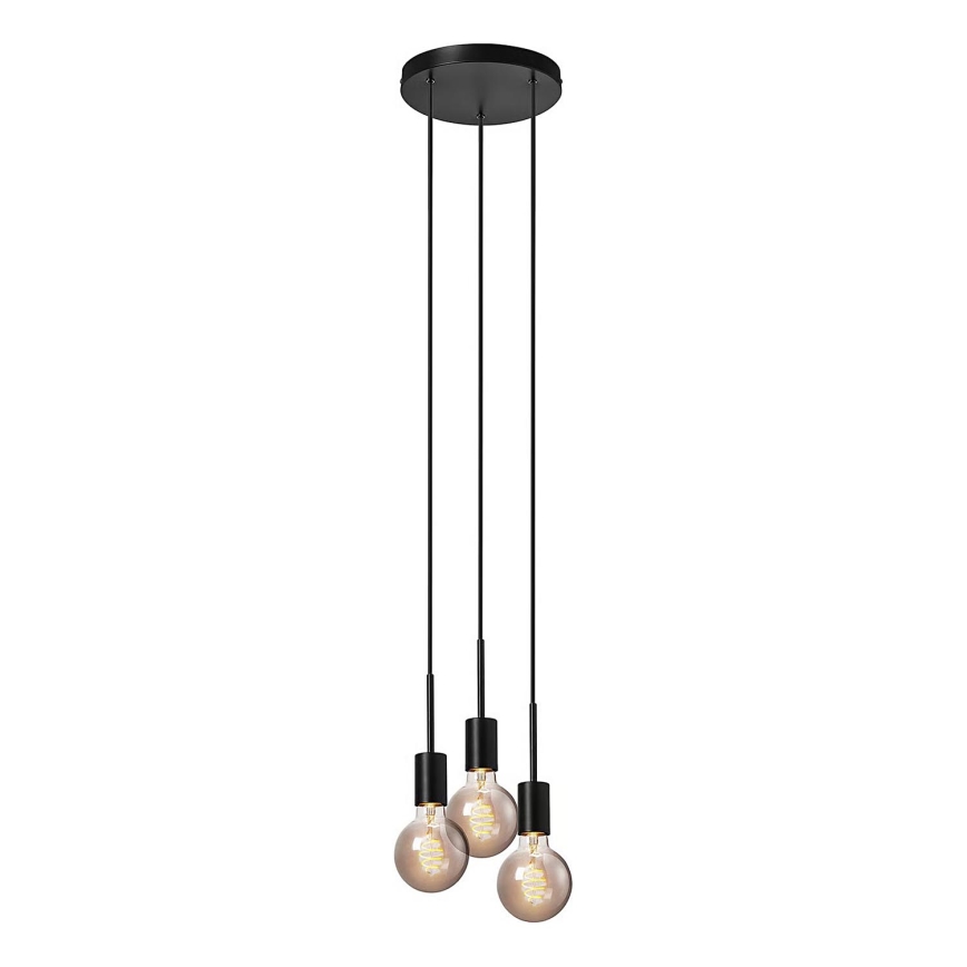 Nordlux - Lustre suspenso por cabo PACO 3xE27/25W/230V preto