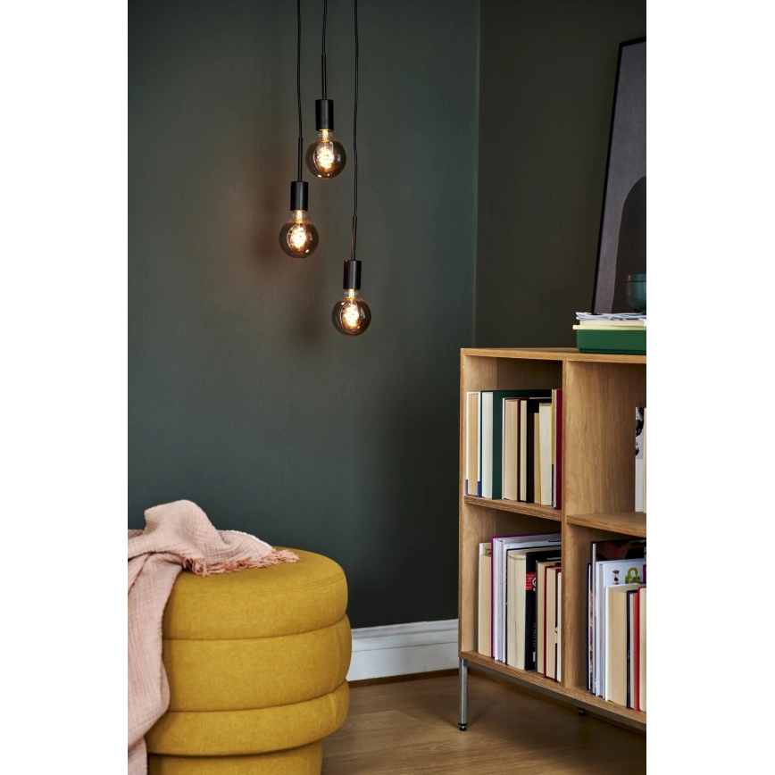 Nordlux - Lustre suspenso por cabo PACO 3xE27/25W/230V preto