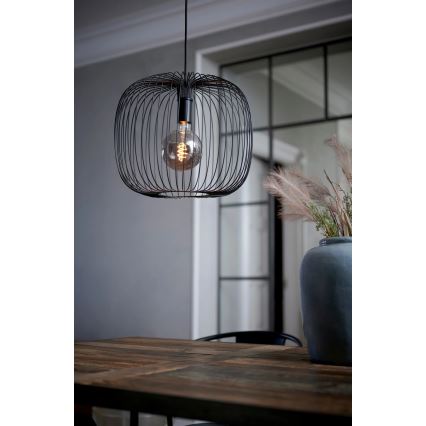 Nordlux - Pendente BERONI em cabo 1xE27/60W/230V, preto, Ø 40 cm