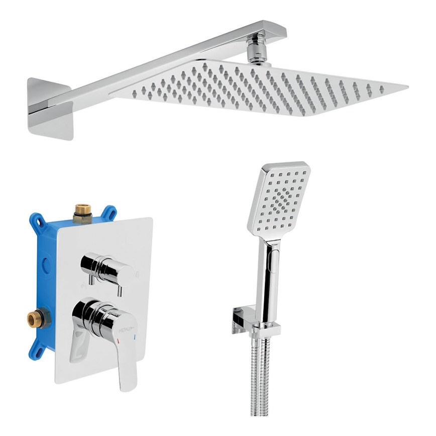 Novaservis - Conjunto de duche com torneira embutida METALIA ECO cromado brilhante