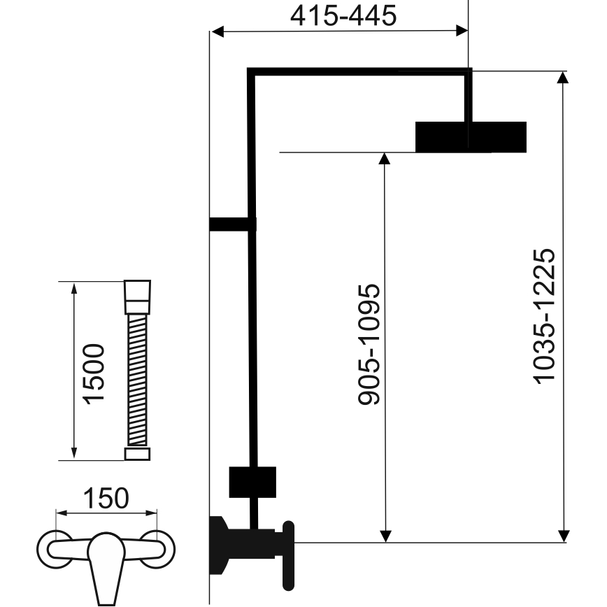 Novaservis - Conjunto de duche com torneira termostática METALIA ECO cromado brilhante
