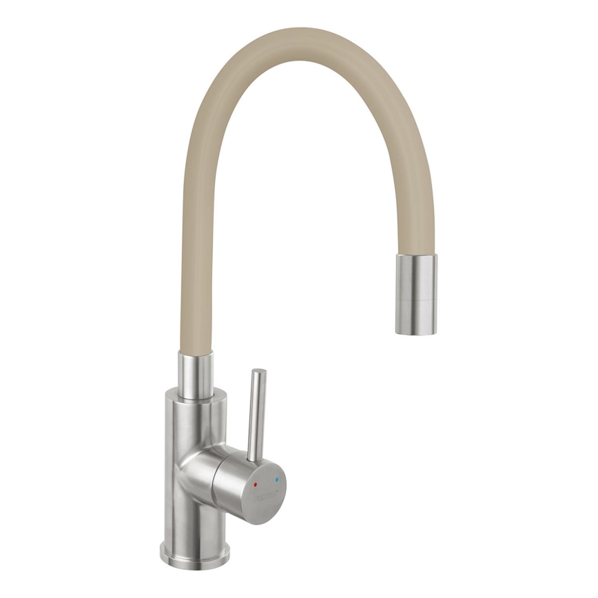 Novaservis - Torneira para lava-loiça com braço flexível aço inoxidável/bege