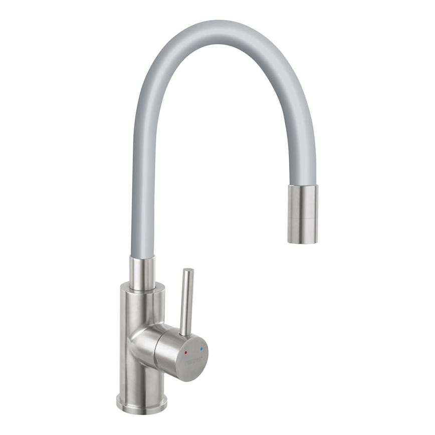 Novaservis - Torneira para lava-loiça com braço flexível aço inoxidável/cinzento