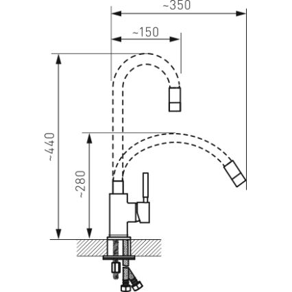Novaservis - Torneira para lava-loiça com braço flexível aço inoxidável/cinzento