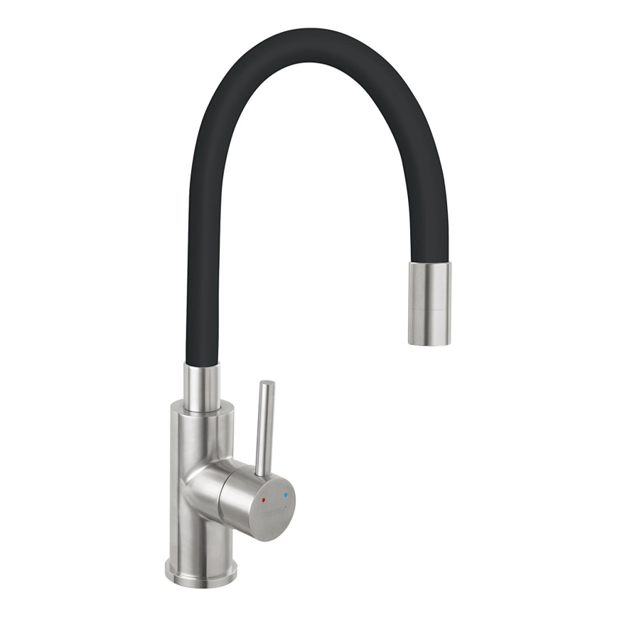Novaservis - Torneira para lava-loiça com braço flexível aço inoxidável/mate preto