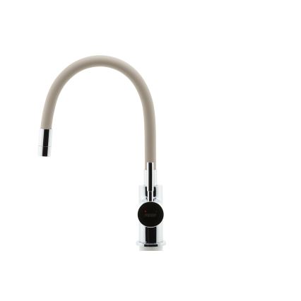 Novaservis - Torneira para lava-loiça com braço flexível cromado brilhante/bege