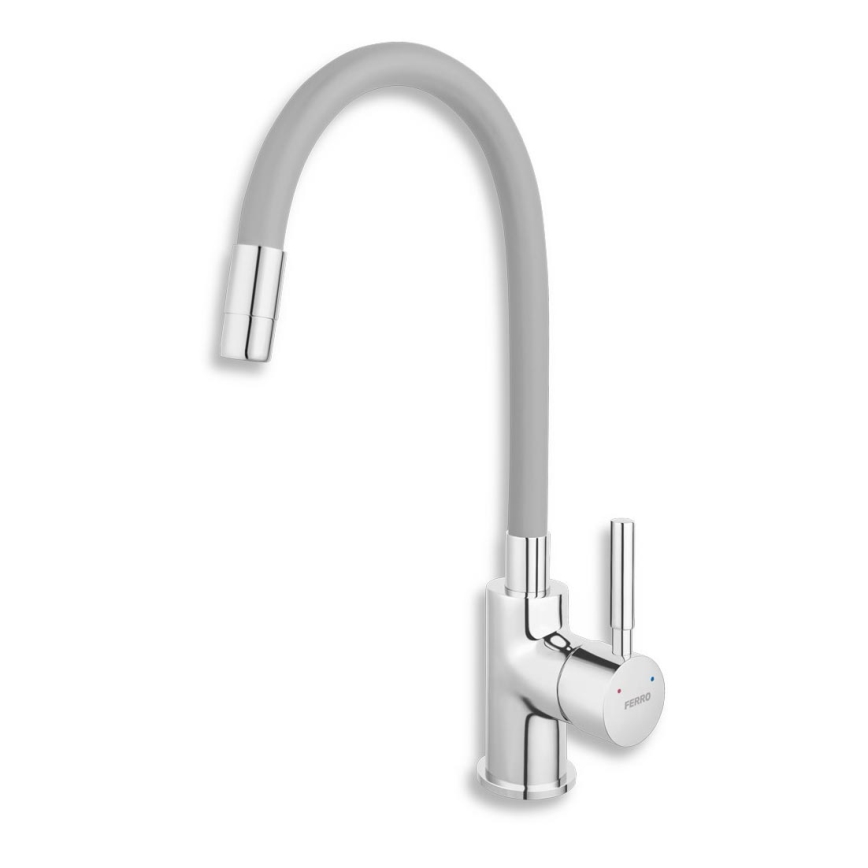 Novaservis - Torneira para lava-loiça com braço flexível cromado brilhante/cinzento