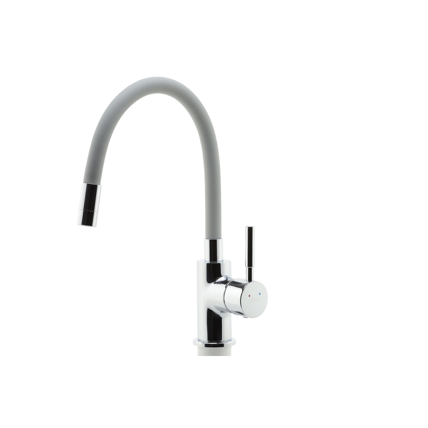 Novaservis - Torneira para lava-loiça com braço flexível cromado brilhante/cinzento