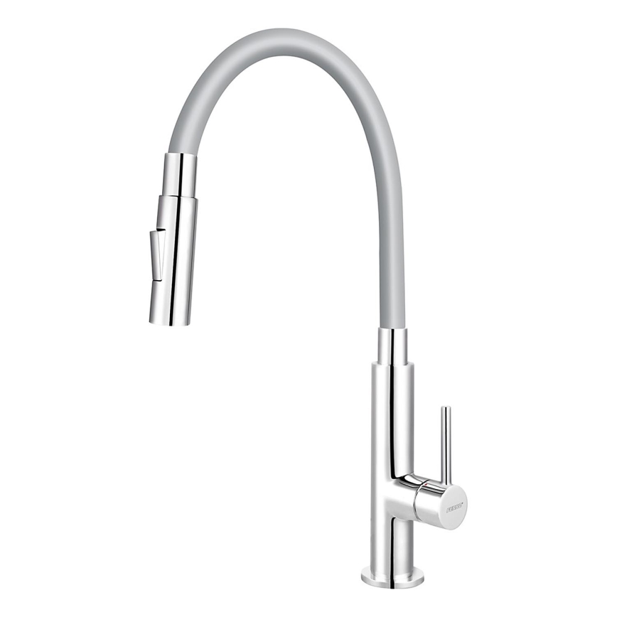 Novaservis - Torneira para lava-loiça com braço flexível cromado brilhante/cinzento
