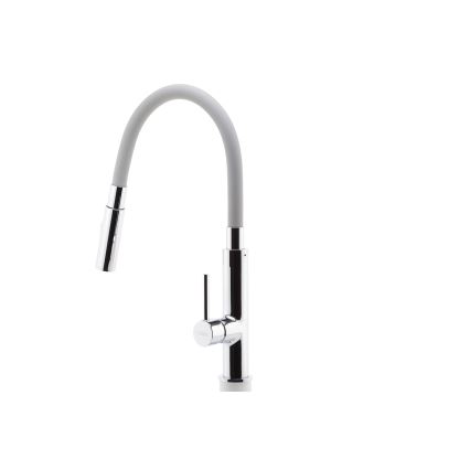 Novaservis - Torneira para lava-loiça com braço flexível cromado brilhante/cinzento