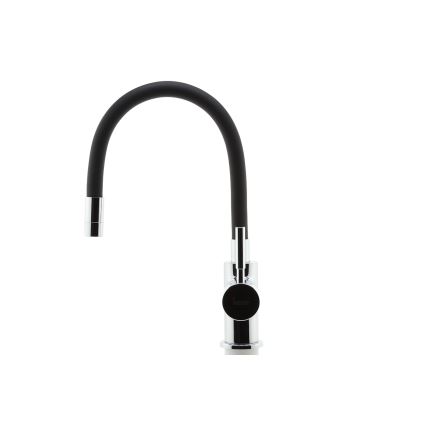 Novaservis - Torneira para lava-loiça com braço flexível cromado brilhante/mate preto