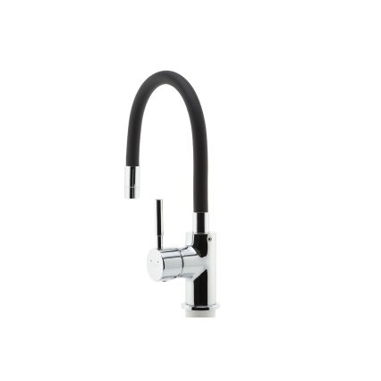Novaservis - Torneira para lava-loiça com braço flexível cromado brilhante/mate preto