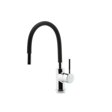 Novaservis - Torneira para lava-loiça com braço flexível cromado brilhante/mate preto
