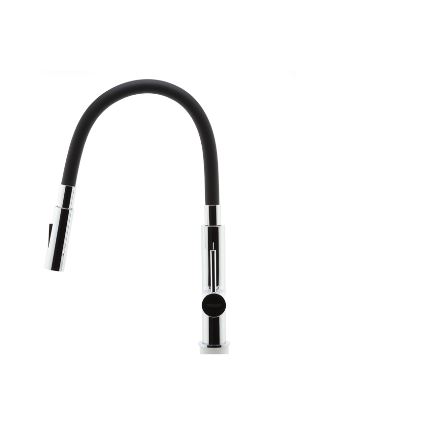 Novaservis - Torneira para lava-loiça com braço flexível cromado brilhante/preto