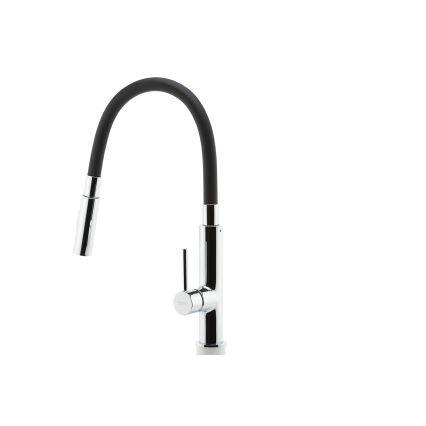 Novaservis - Torneira para lava-loiça com braço flexível cromado brilhante/preto
