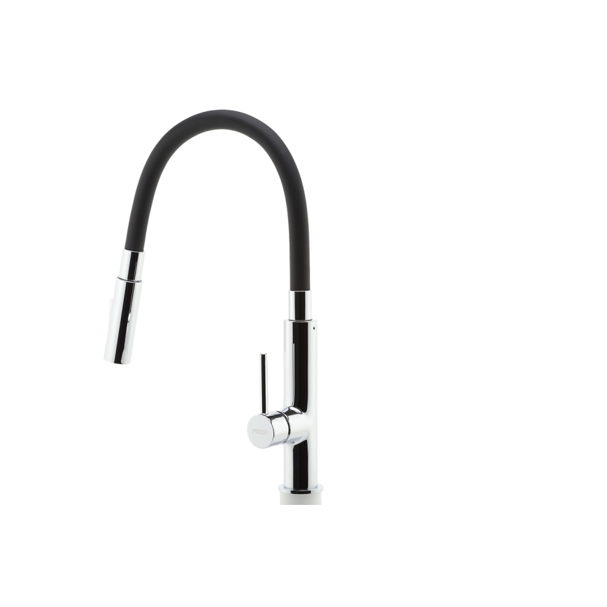 Novaservis - Torneira para lava-loiça com braço flexível cromado brilhante/preto