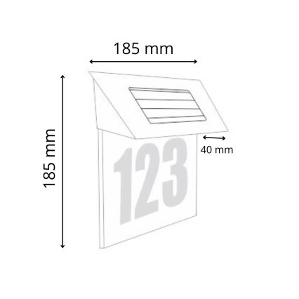 Número de casa solar LED LED/1,2V 200 mAh IP44