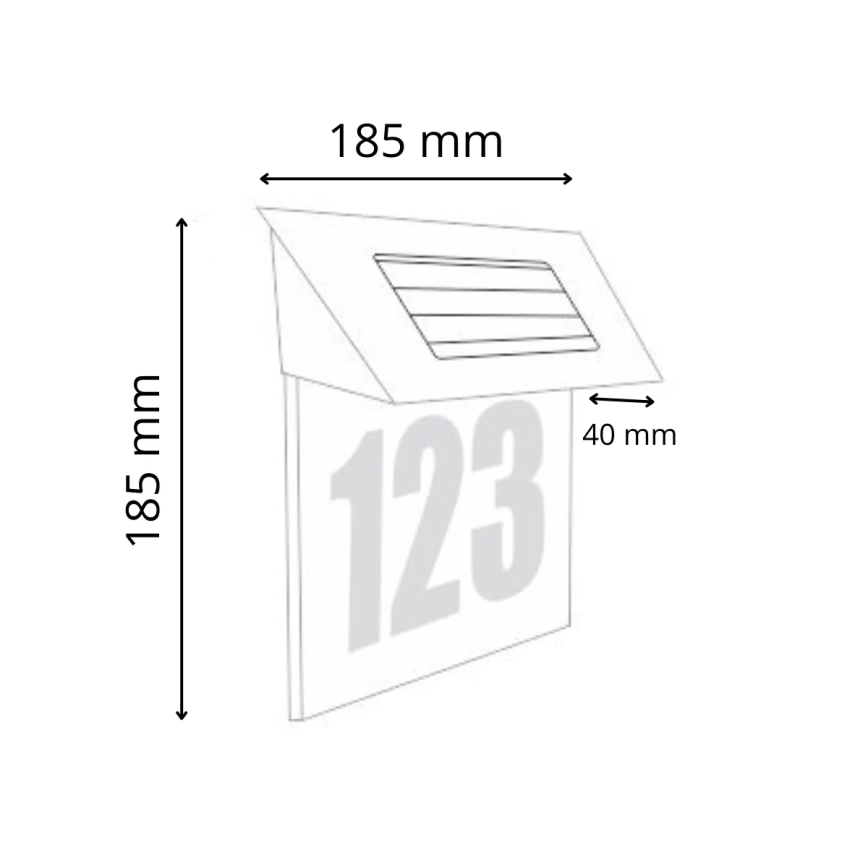 Número de casa solar LED LED/1,2V 200 mAh IP44