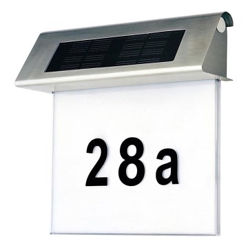Número de casa solar LED LED/2x0,07W/2,4V IP44 - certificado por FSC
