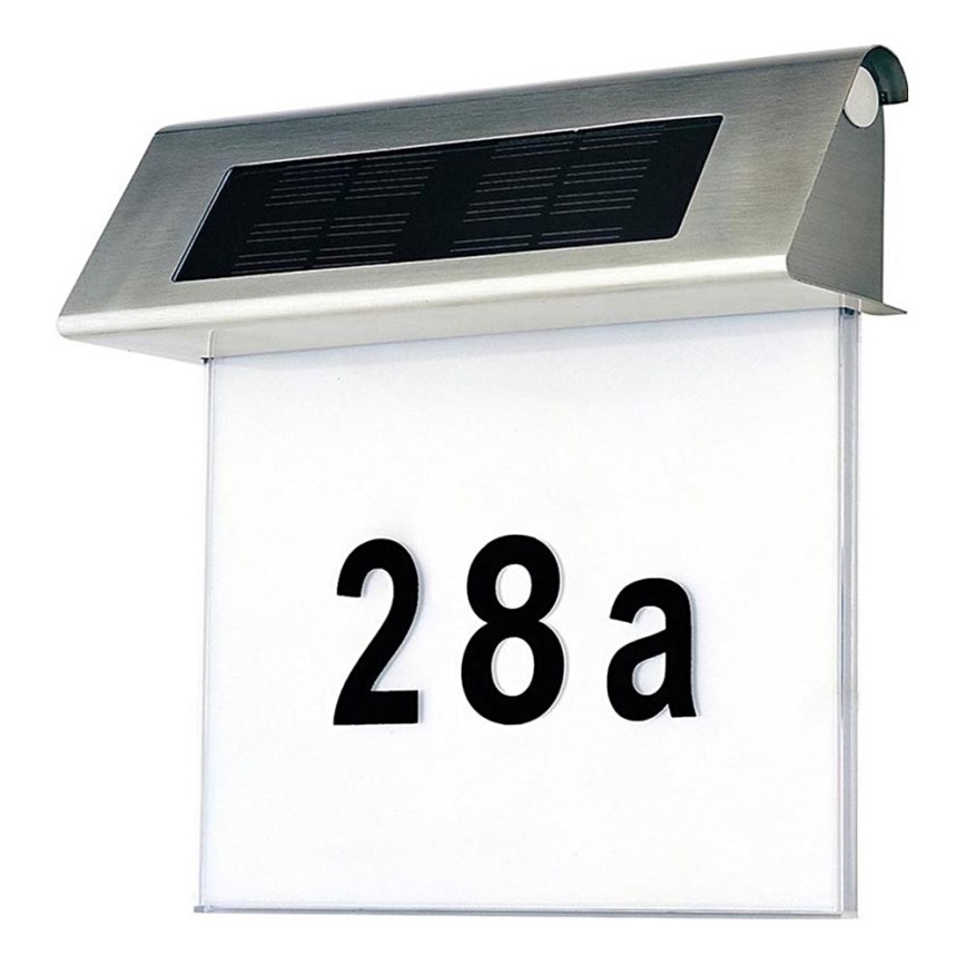 Número de casa solar LED LED/2x0,07W/2,4V IP44 - certificado por FSC