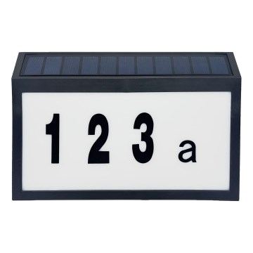 Número de casa solar LED NUMERO LED/3,7V 6000K 1200 mAh IP44 preto