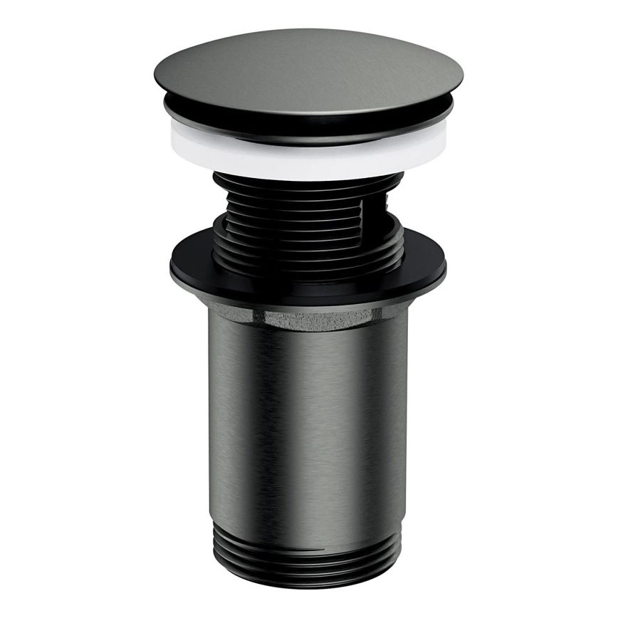 OMNIRES A706GR - Válvula de drenagem CLICK-CLACK diâmetro 6,6 cm escovado grafite