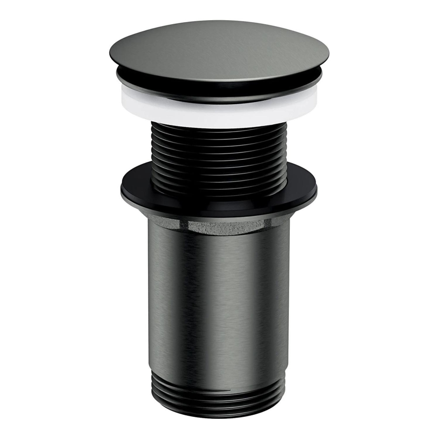 OMNIRES A716GR - Válvula de drenagem CLICK-CLACK diâmetro 6,6 cm escovado grafite
