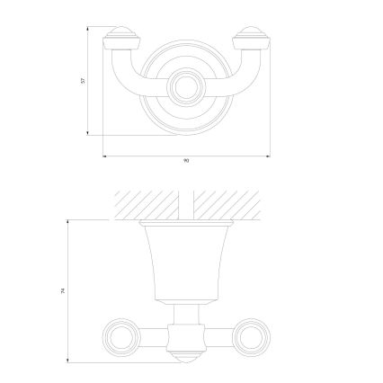 OMNIRES AL53120CR - Gancho de parede ART LINE cromado brilhante